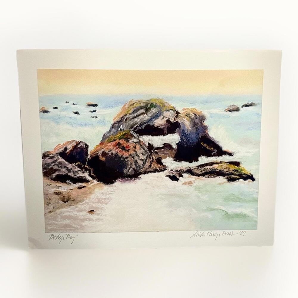 Original Painting Oils & Pastels By Linda Elesiya Evans "Bodega Bay" Signed 2007